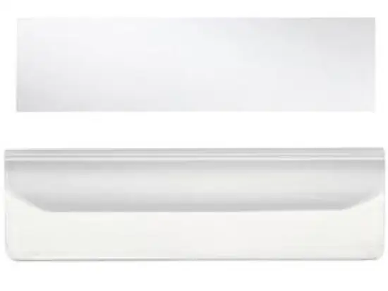 Halter für Schildchen Leitz 6005-00-02 60050002 55mm glasklar inkl. Schild, Pack 10 Stk