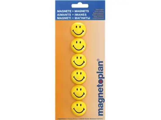 Magnet-Smiley Magnetoplan 16672 mittel Ø 30mm, Pack 6 Stk
