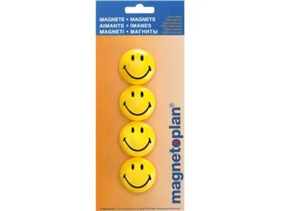 Magnet-Smiley Magnetoplan 16673 groß Ø 40mm, Pack 4 Stk
