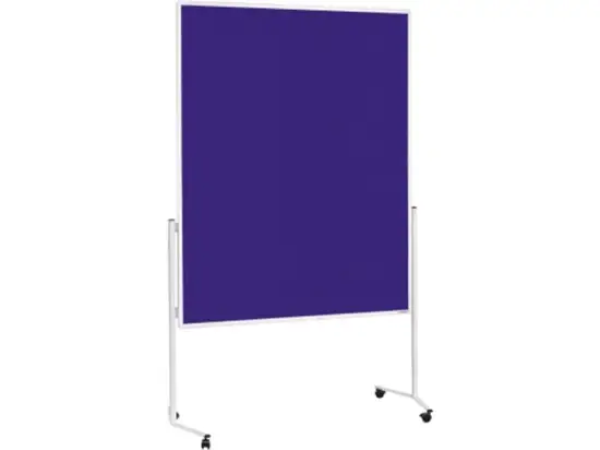 Moderationswand Magnetoplan 2111103 120x150cm blau Filz mit Rollen, Rahmen aus Aluminium