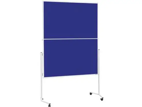 Moderationswand Magnetoplan 2111303 120x150cm blau Filz klappbar, mit Rollen, Rahmen aus Aluminium