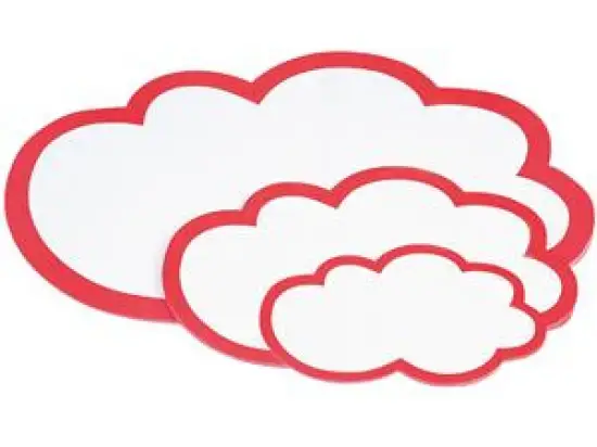 Moderationskarten Magnetoplan 111152003 Wolke 43x26,5cm weiß/rot, Pack 20 Stk