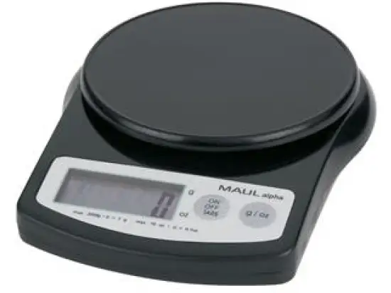 Briefwaage Maul 1642090 MAULalpha 2000g schwarz 1g-Teilung, batteriebetrieben