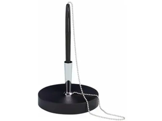 Kugelschreiberständer Maul 4415090 mit Tülle verchromt schwarz Kunststoff Höhe 17cm Durchm 11cm