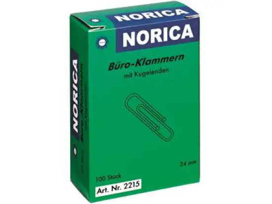 Briefklammern Norica 2215 570/24 24mm verzinkt mit Kugelenden, Pack 100 Stk