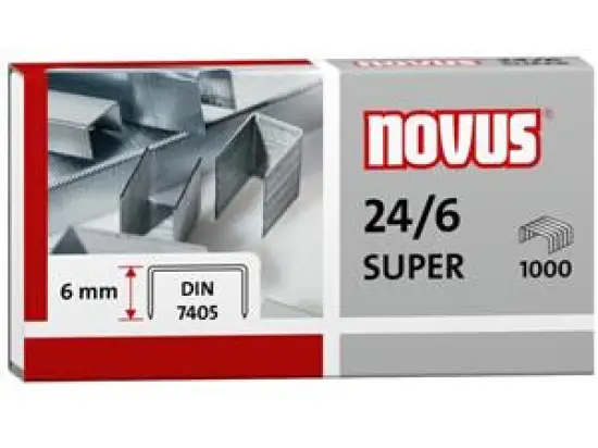 Heftklammern Novus 040-0026 24/6 SUPER verzinkt, Pack 1000 Stk