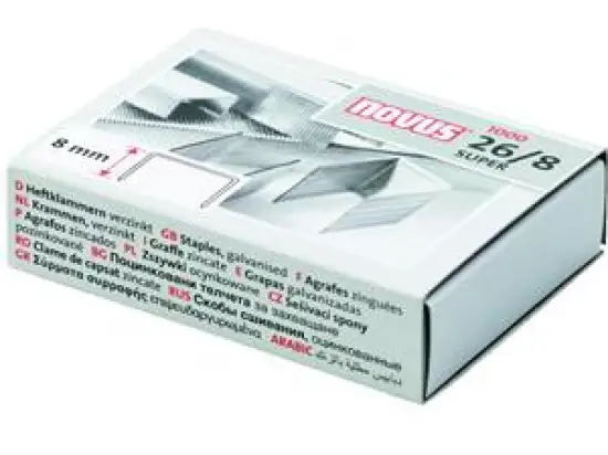 Heftklammern Novus 040-0199 26/8 Super verzinkt, Pack 1000 Stk