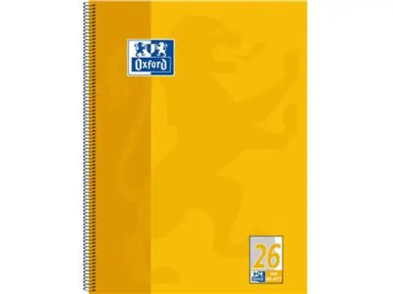 Collegeblock Oxford 100050356 A4+ kariert 80 Blatt Lineatur 26 4-fach gelocht, Pack 10 Stk