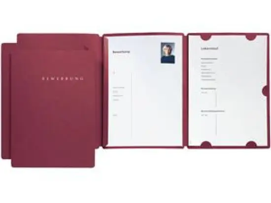 Bewerbungsmappen-Set Pagna 22016-01 Select rot Karton/Pappe, Pack 3 Stk