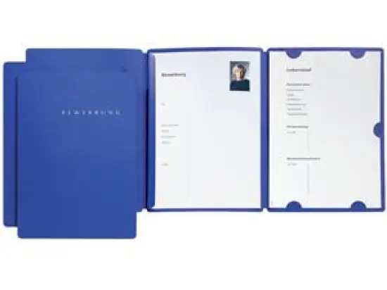 Bewerbungsmappen-Set Pagna 22016-02 Select blau Karton/Pappe, Pack 3 Stk