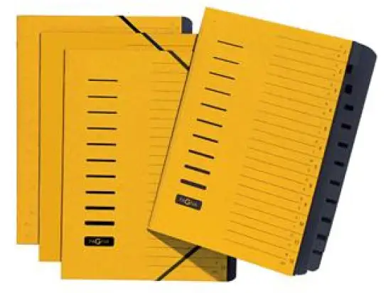 Ordnungsmappe Pagna 24122-05 12-teilig gelb mit Eckspanngummi und Griffregister