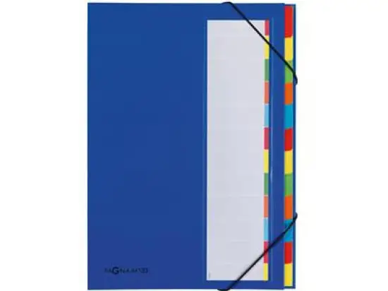 Ordnungsmappe Pagna 44133-02 Premium A4, 12-teilig, 12 Fächer, Karton/laminiertes Papier, Eckspanngummi, blau