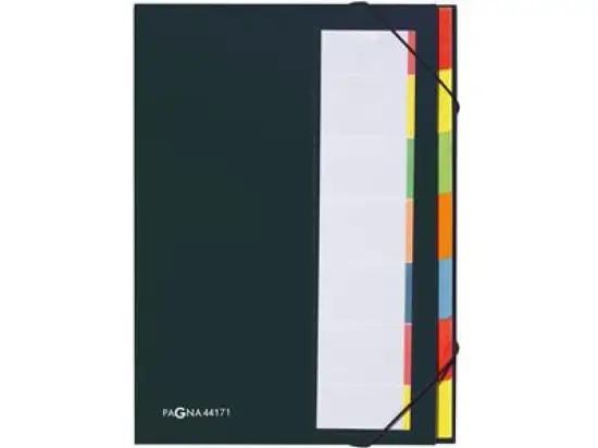 Deskorganizer Pagna 44171-04 Premium A4, 7-teilig, 7 Fächer, Karton/laminiertes Papier, Eckspanngummi, schwarz