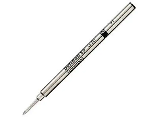 Rollermine Pelikan 957027 338B B, Metallspitze, Wechselmine, schwarz, Pack 10 Stk