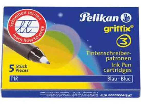 Tintenschreiber-Ersatzpatrone Pelikan 960567 blau für Griffix T1R, Pack 5 Stk