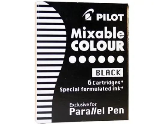 Kalligrafiestift-Tintenpatrone Pilot IC-P3-S6-B 1108001 Parallel Pen schwarz, Pack 6 Stk