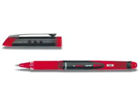 Tintenroller Pilot BLN-VBG10-R 2233002N V-Ball Grip 10 0,6mm, mit Kappe, rot, Pack 12 Stk