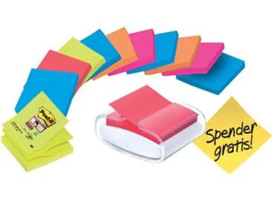 Haftnotizspender Post-it PRO-W12N Z-Notes weiß inkl. 12 Block 76x76mm