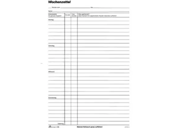 Wochenlohnblock RNK 165 A4 100 Blatt