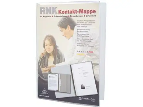 Kontaktmappe RNK 2961 31x22cm weiß 70g mit doppeltem Klarsichtdeckel, Pack 50 Stk