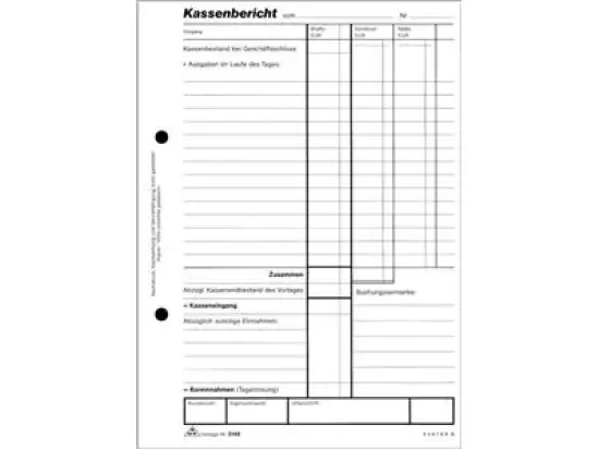 Kassenberichtsblock RNK 3146 A5 50Bl mit ges.MWST Ausweis