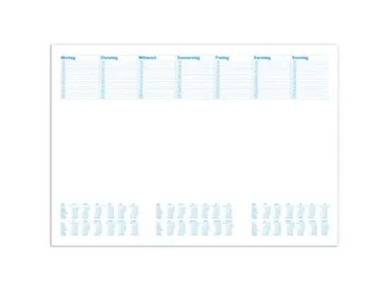 Schreibunterlage RNK 46633 Papier blanko mit Kalender small-table 48x33cm 30 Blatt weiß/blau