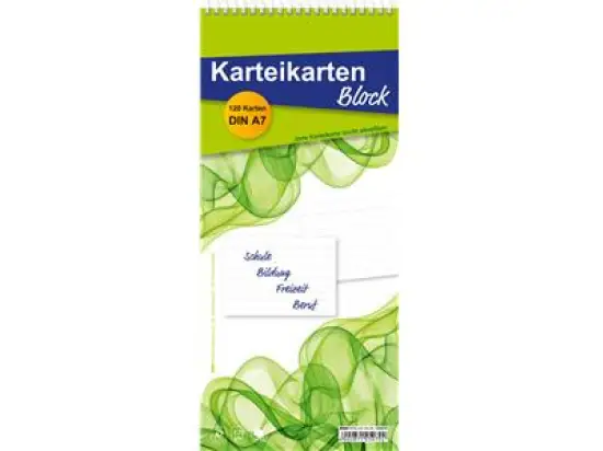 Karteikartenblock RNK 125070 A7 liniert weiß Block 120 Karten