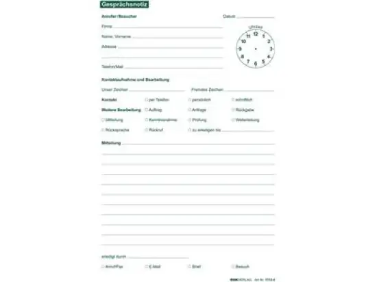 Gesprächsnotizblock RNK 1713-0 Office Plus A5 50 Blatt weiß