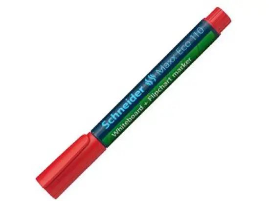 Whiteboardmarker / Flipchartmarker Schneider 111002 Maxx Eco 110 1-3mm, Rundspitze, rot, Pack 10 Stk