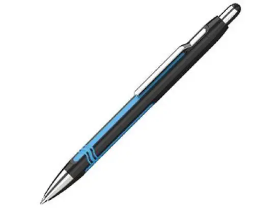 Kugelschreiber Schneider 138601 Epsilon 0,7mm (XB), Wechselmine, Druckmechanik, dokumentenecht, schwarz/cyan, Schreibfarbe blau