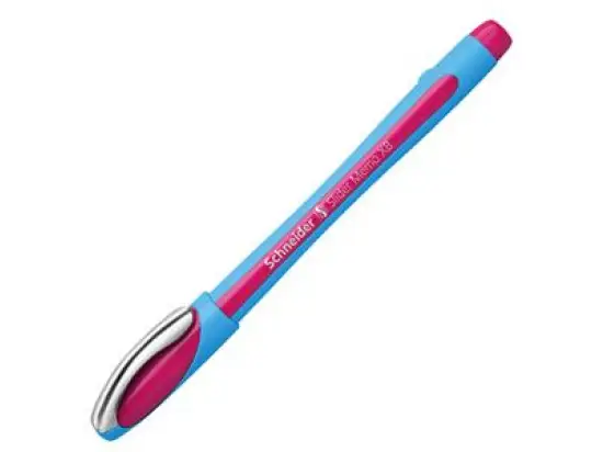 Kugelschreiber Schneider 150209 Slider Memo XB XB, Wechselmine, mit Kappe, pink, Pack 5 Stk
