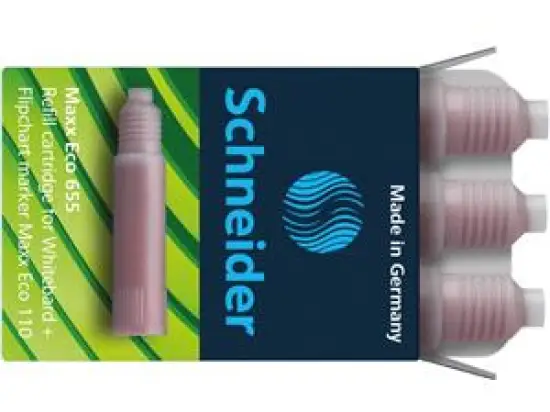 Whiteboardmarker-Patrone Schneider 165502 Maxx Eco 655 rot, für Maxx Eco 110, Pack 10 x 3 Stk
