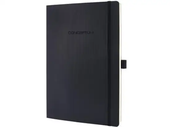 Notizbuch Sigel CO311 Conceptum A4 liniert 80g Softcover schwarz, Pack 3 Stk