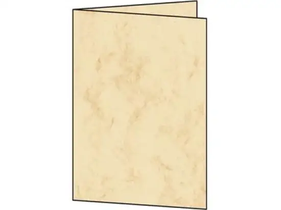 Marmor-Faltkarte Sigel DC642 A6 185g Marmor beige, Pack 25 Stk