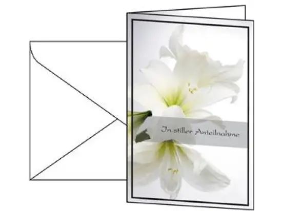 Trauer-Karten Sigel DS006 115x170mm 220g Weiße Amaryllis, Pack 10 Stk