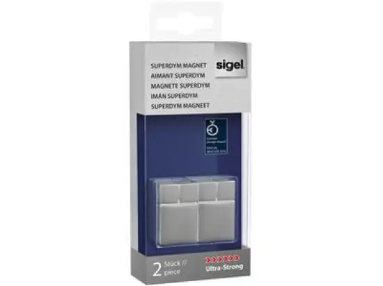 Magnetwürfel Sigel GL707 artverum 2x3x2cm silber, Pack 2 Stk