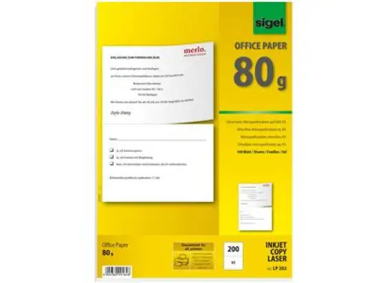 Papier Sigel LP202 Multiprint A4 80g weiß querperforiert auf A5 Microperforation, Pack 100 Blatt