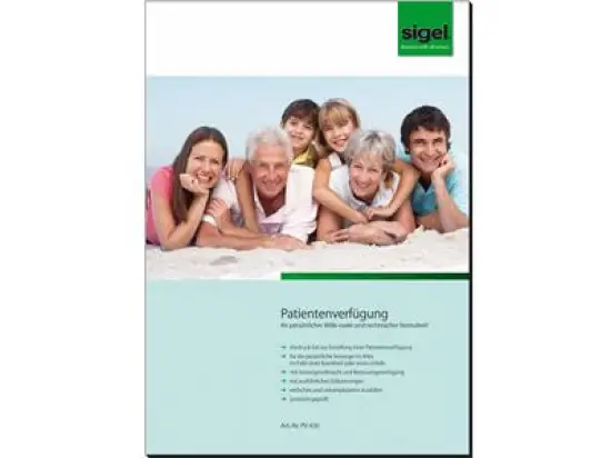 Patientenverfügung Sigel PV450 A4 Vordruckset: 7 Vordrucke + 1 Umschlag, Pack 10 Stk