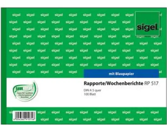 Rapportbuch Sigel RP517 A5-quer 100 Blatt Wochenrapport/Wochenbericht