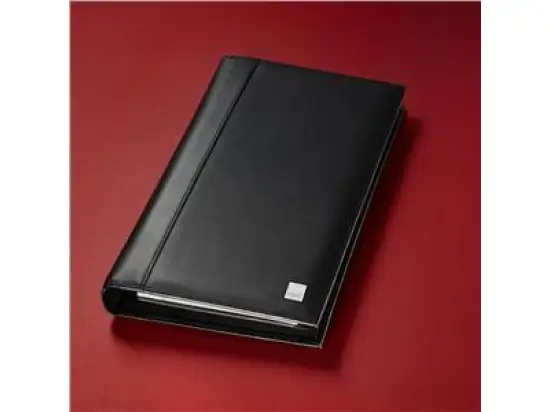 Visitenkarten-Ringbuch Sigel VZ204 Torino 160 x 275 mm, 4 Ringe, Nappaleder, mit Register A-Z, schwarz