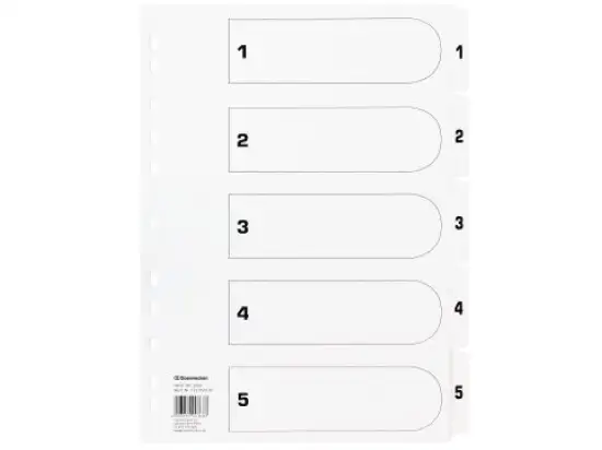 Zahlen-Register Soennecken 121050501 1604 A4 1-5 Mylar weiß