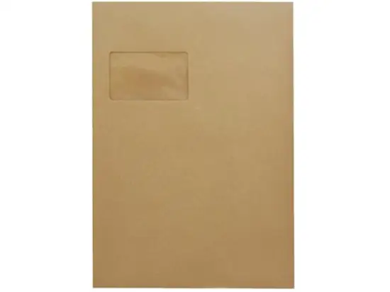 Versandtasche Soennecken 327212170 2087 C4 mit Fenster selbstklebend braun 90g, Pack 250 Stk