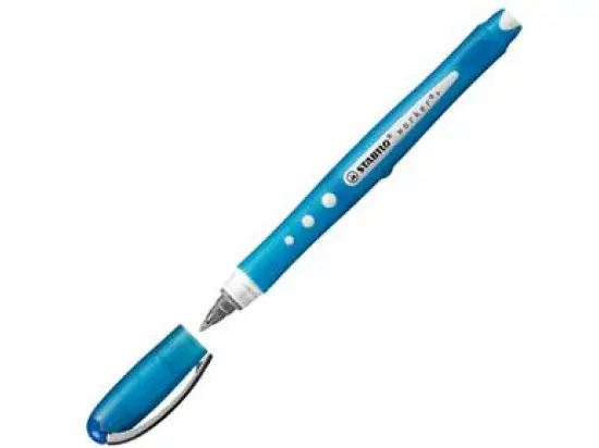 Tintenroller Stabilo 2019/41 worker+ colorful 0,5mm, Neusilber-Spitze, mit Kappe, blau