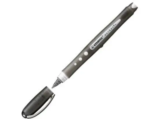 Tintenroller Stabilo 2019/46 worker+ colorful 0,5mm, Neusilber-Spitze, mit Kappe, schwarz