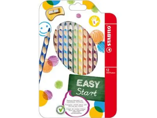 Farbstift Stabilo 331/12 EASYcolors links Etui 12 Stück, farbig sortiert, Pack 3 Stk
