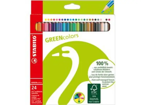 Farbstift Stabilo 6019/2-24 GREENcolors 24 Stück Kartonetui, farbig sortiert
