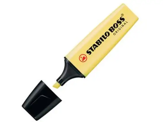 Textmarker Stabilo 70/144 Boss Original Pastel 2-5mm, Keilspitze, pudriges Gelb