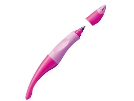 Tintenroller Stabilo B-46837-3 EASYoriginal 0,5mm, Linkshänder, Wechselmine, mit Kappe, pink/hellpink, Schreibfarbe blau, Pack 3 Stk