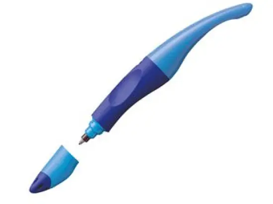 Tintenroller Stabilo B-46843-5 EASYoriginal 0,5mm, Rechtshänder, Wechselmine, mit Kappe, dunkelblau/hellblau, Schreibfarbe blau, Pack 5 Stk