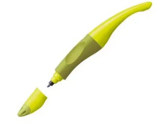 Tintenroller Stabilo B-46849-5 EASYoriginal 0,5mm, Rechtshänder, Wechselmine, mit Kappe, limone/grün, Schreibfarbe blau, Pack 5 Stk